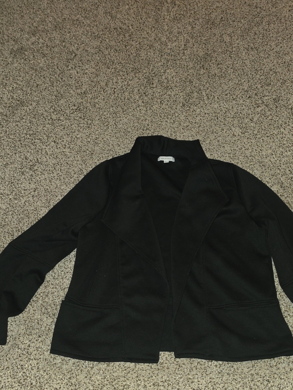 Max Studio Black Open-Front Blazer Jacket Large